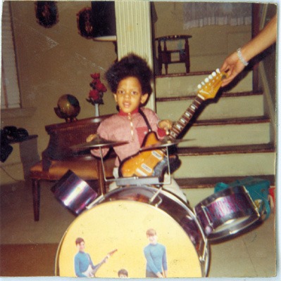 Junger Kerri Chandler an Bass und Schlagzeug (Foto Archiv Kerri Chandler)