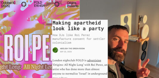 Der Flyer für Roi Perez' abgesagten Allnighter, der Blogpost von abolish the green room und Roi Perez