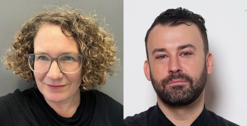 Julia Klehr (l.), Abteilungsleitung Städtebauliche Planung und Bebauungsplanung in Ehrenfeld, und Benjamin Thele (r.), Leiter Kulturraummanagement der Stadt Köln (Foto: Stadt Köln)