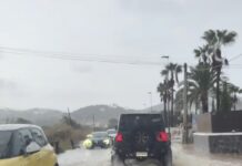 Ibiza: Starkregen überflutet Clubs Die Überschwemmung auf Ibiza (Foto: Instagram / Like Mike)