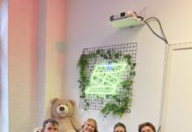 fhainest: „Aufwand und Nutzen passen bei einem Festival besser zusammen als im Club” Jannik, Sabine, Zoe und Clemens in ihrem Office an der Warschauer Straße (Foto: Katharina Pittack)