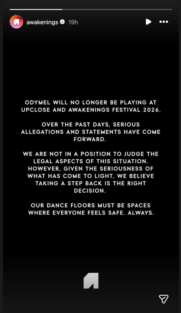 Das Statement von Awakenings (Abbildung: Instagram)