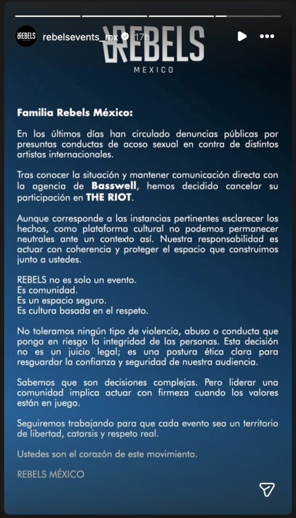 Das Statement von Rebels (Abbildung: Instagram)