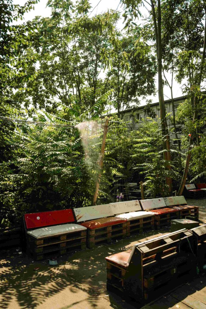 Der grün-bewachsene Außenbereich (Foto: Bastian Bochinski)