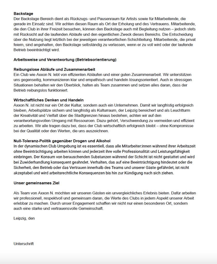 Seite 2 des Code of Conduct des Axxon N.