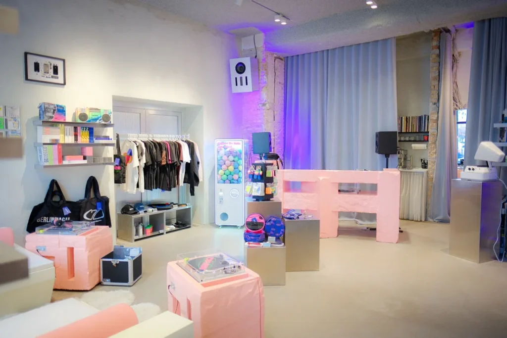 Der SEVEN Community Record Store in der Torstraße von innen.